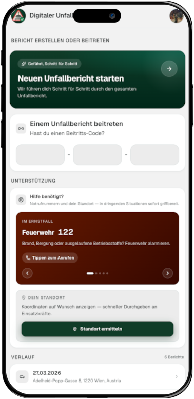 Neuen Bericht starten oder beitreten